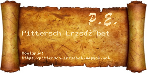 Pittersch Erzsébet névjegykártya